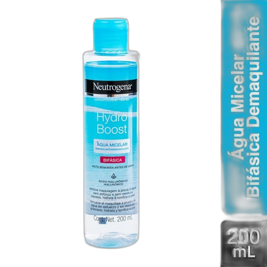 Água Micelar Facial Neutrogena Hydro Boost Demaquilante Bifásica 200ml