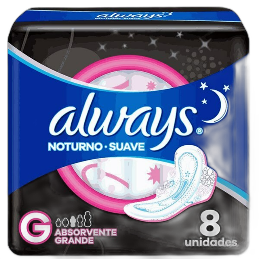 Absorvente Always Noite Ultra Suave com Abas 8 Unidades