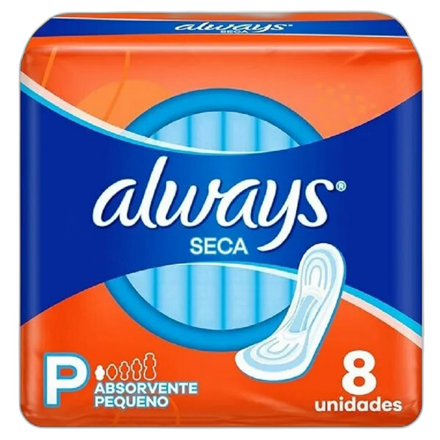 Absorvente Básico Malha Seca Sem Abas Always Simples 8 Unidades Unidades
