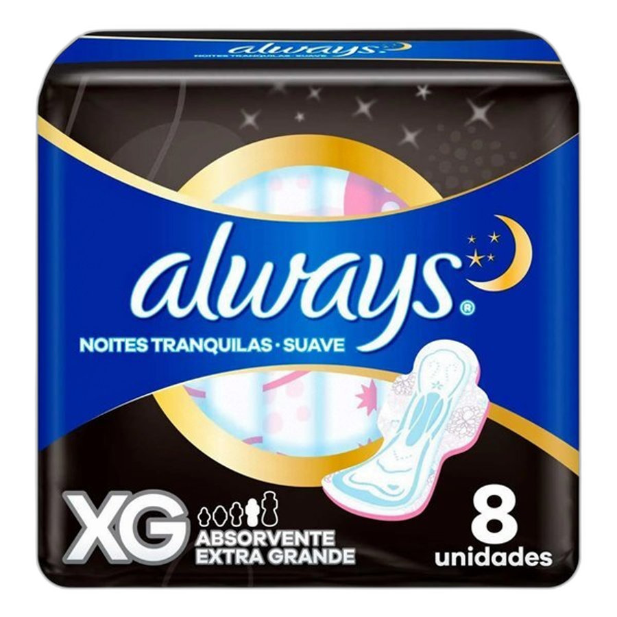 Absorvente Always Noite Ultra Suave com Abas 8 Unidades
