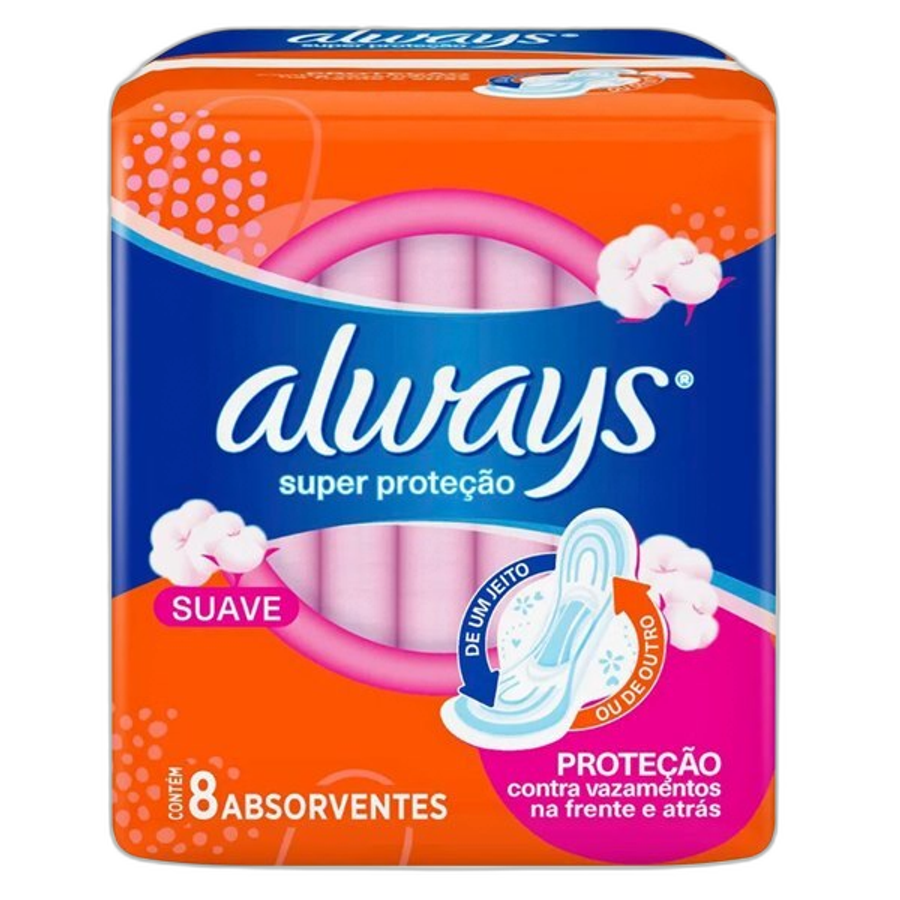 Absorvente Always Tamanho P Suave 8 Unidades