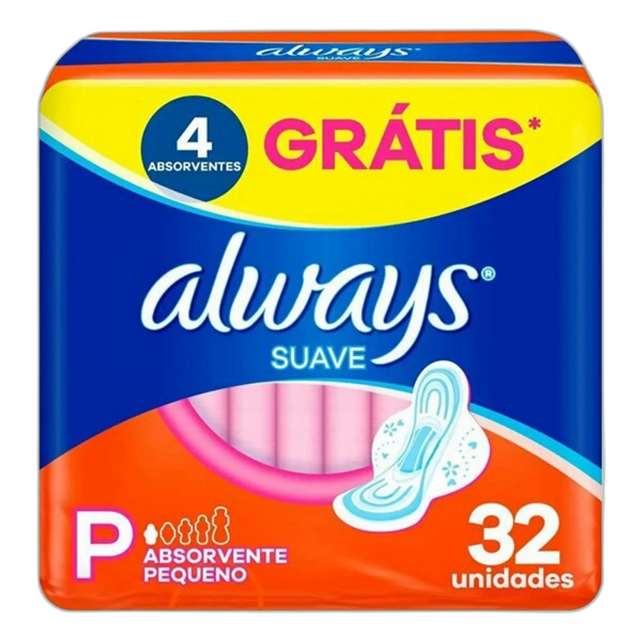 Absorvente Always Tamanho P Suave 32 Unidades