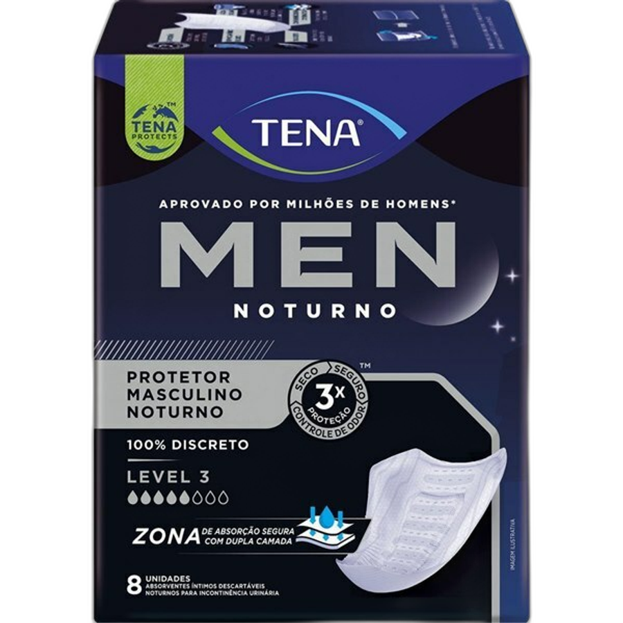 Absorvente para Incontinência Urinária Tena Men Level 3 Noturno 8 Unidades