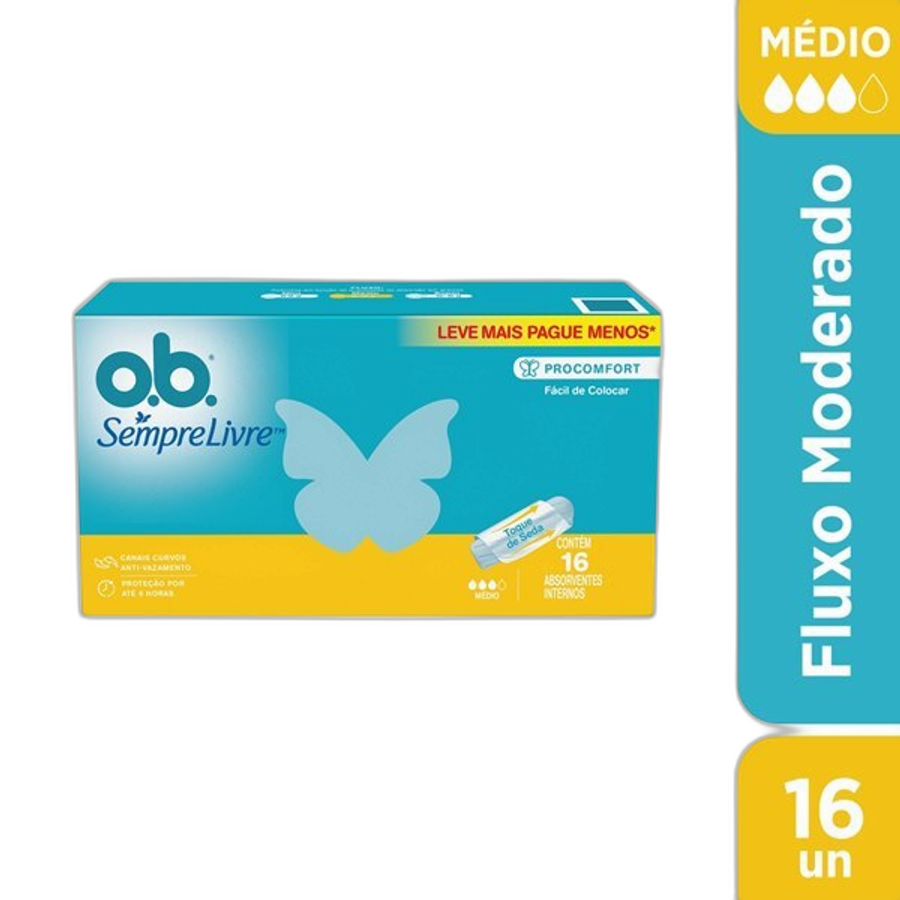 Absorvente Interno Ob Médio Procomfort 16 Unidades