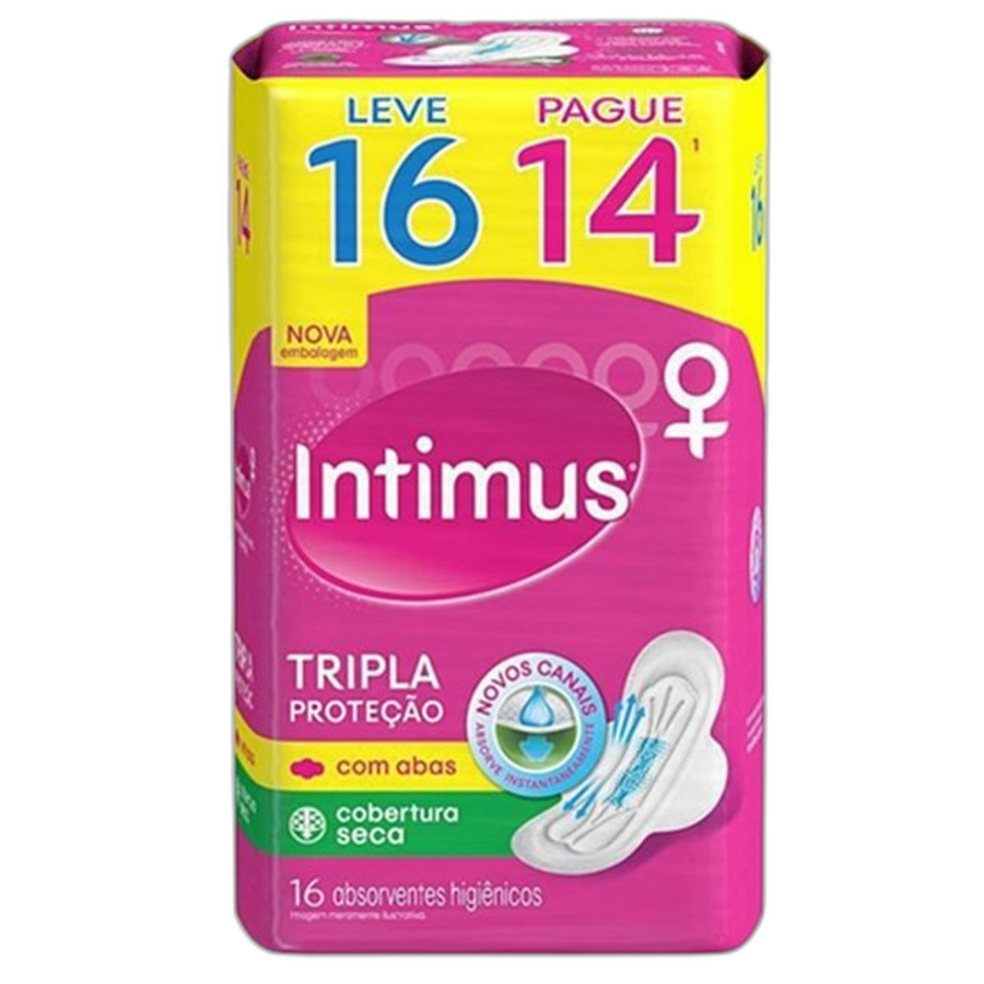 Absorvente Intimus® Toda Protegida Dia Seca com Abas 16 Unidades