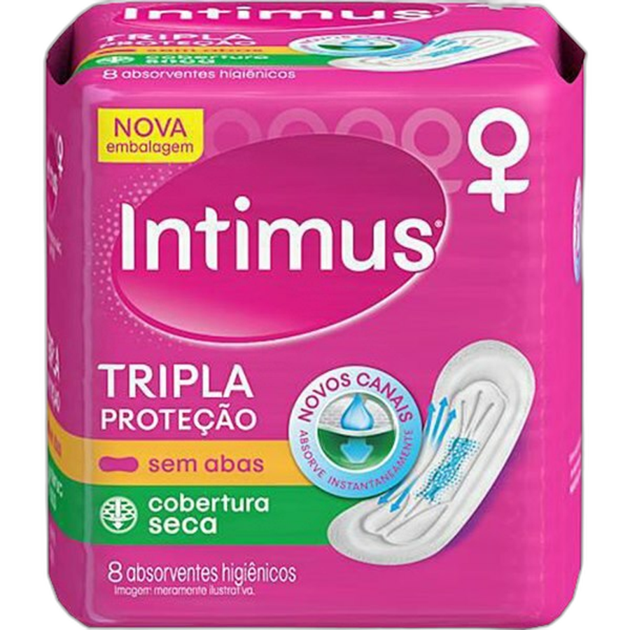 Absorvente Externo Intimus Tripla Proteção Seca Sem Abas 8 Unidades