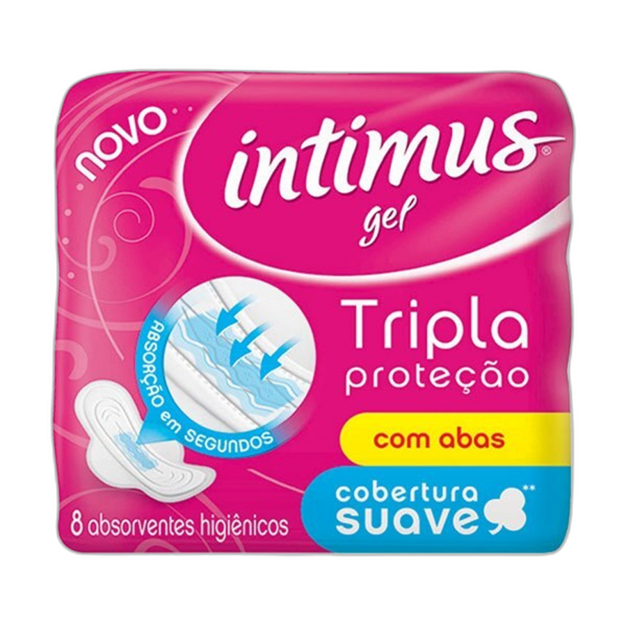 Absorvente Intimus Toda Protegida Dia Suave com Abas 8 Unidades
