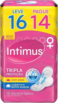 Absorvente Intimus Toda Protegida Dia Suave com Abas 16 Unidades