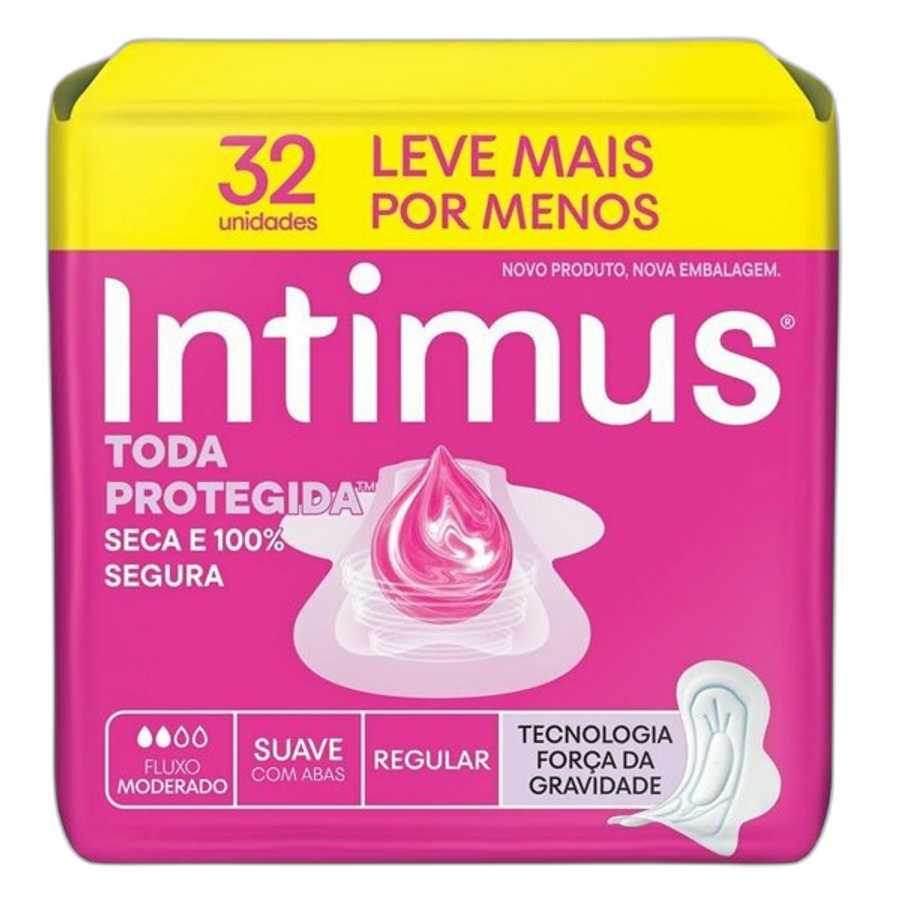Absorvente Intimus Toda Protegida Dia Suave com Abas 32 Unidades