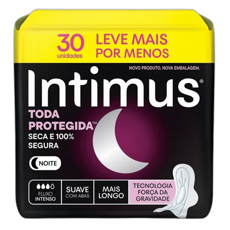 Absorvente Externo Intimus Noturno Suave Fluxo Intenso com Abas 30 Unidades