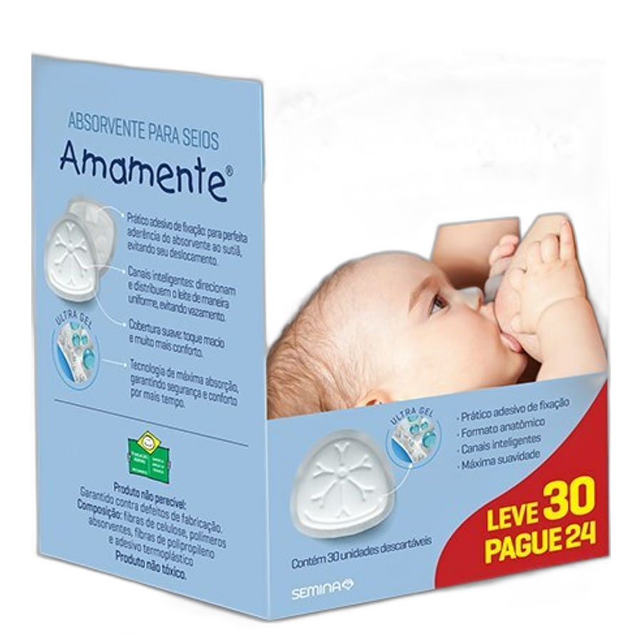 ABSORVENTE PARA SEIOS AMAMENTE C/30UND
