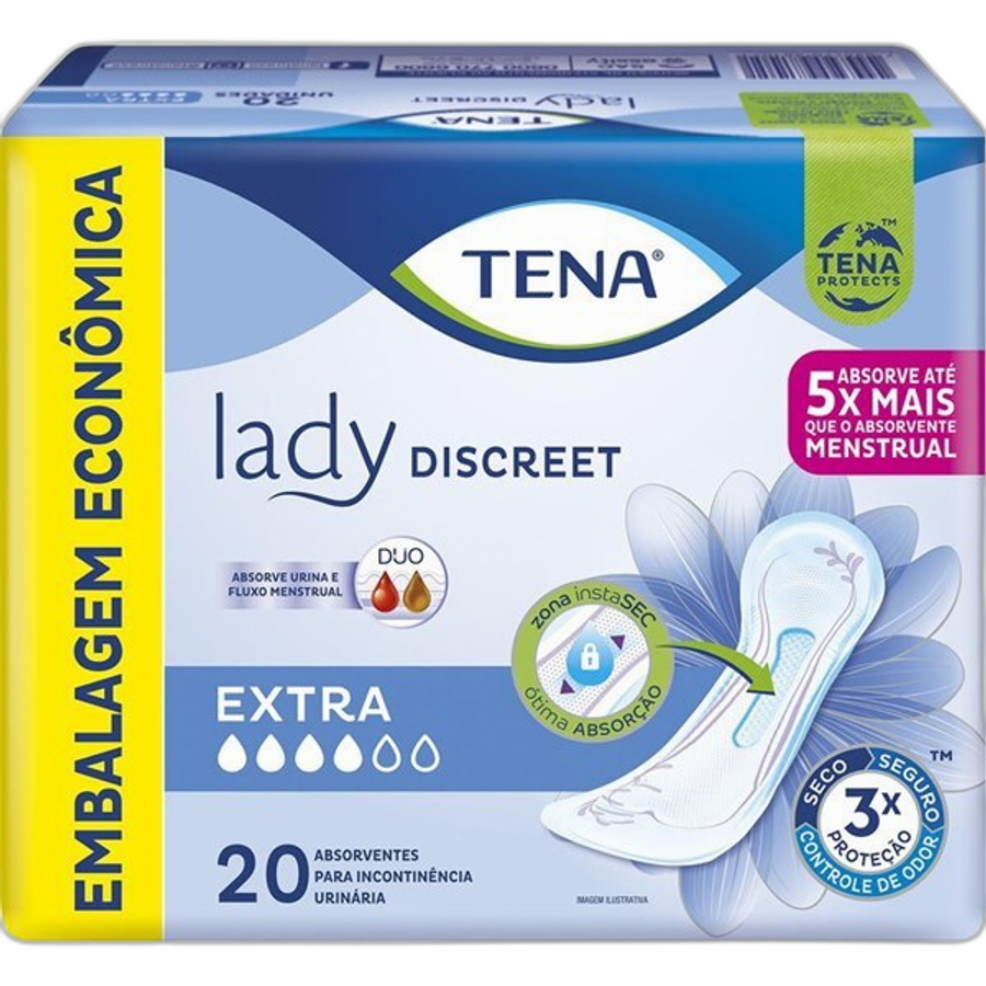 Absorvente para Incontinência Urinária Tena Lady Discreet Extra 20 Unidades