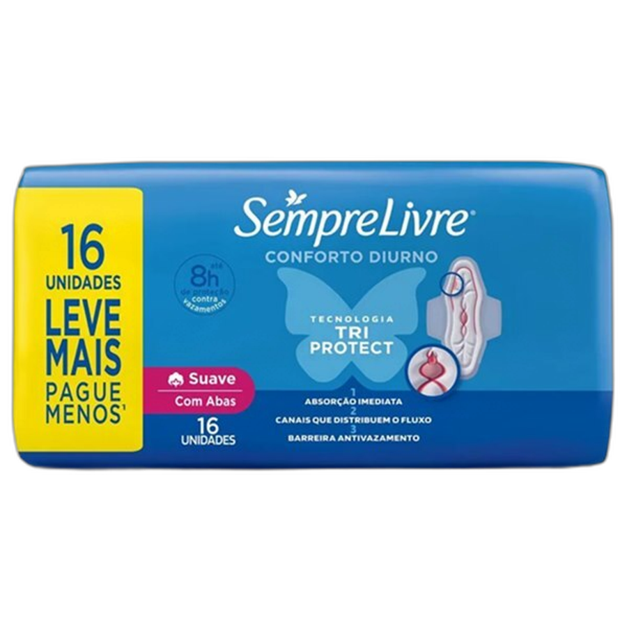 Absorvente Externo Sempre Livre Adapt Plus Suave 16 Unidades