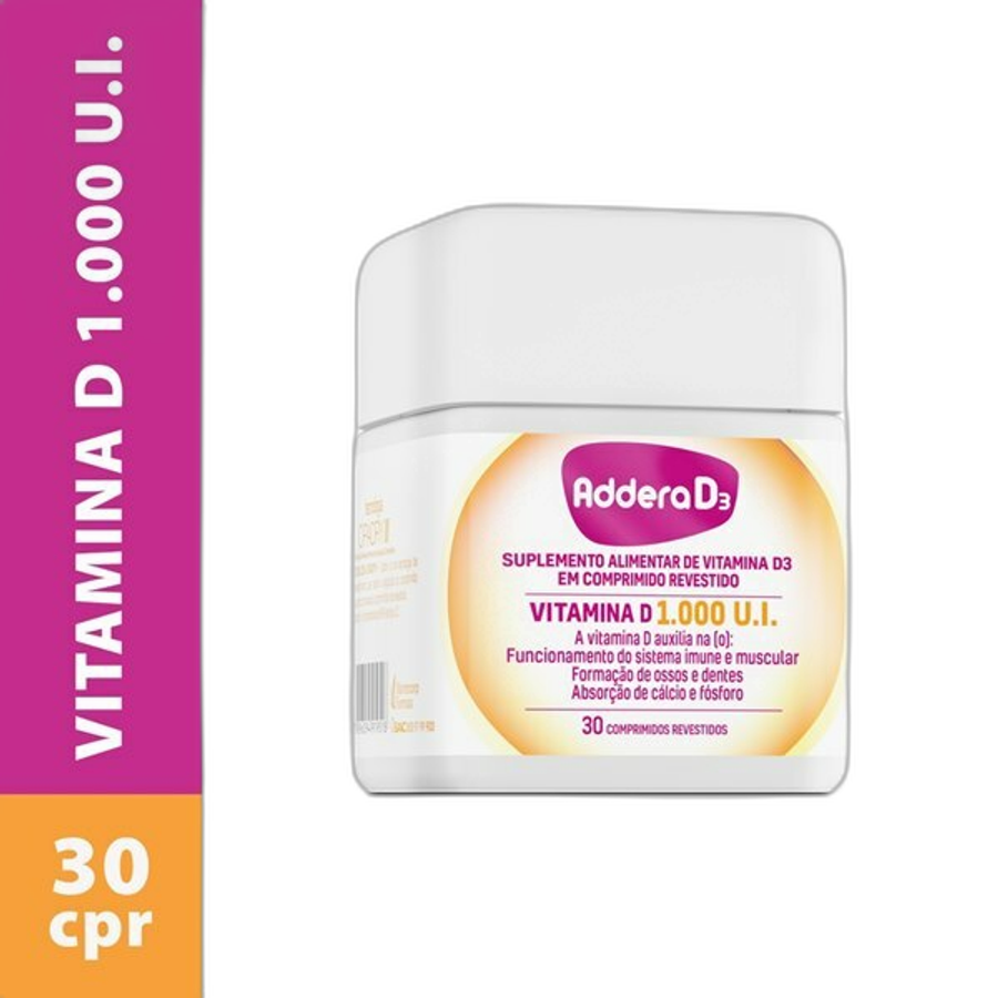 Suplemento Alimentar Addera D3 1000ui 30 Comprimidos