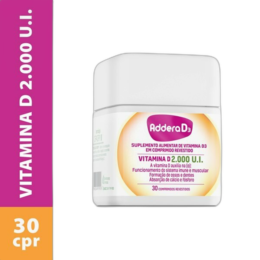 Suplemento Alimentar Addera D3 2000ui 30 Comprimidos