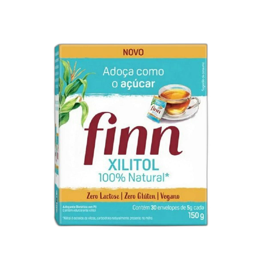 Adoçante Finn Xilitol Pó com 30 Envelopes com 5g