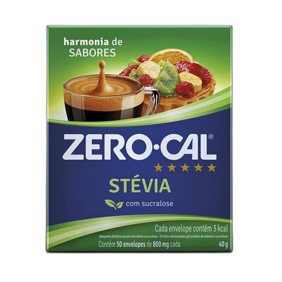 ADOÇANTE ZEROCAL STEVIA C/50ENVELOPES