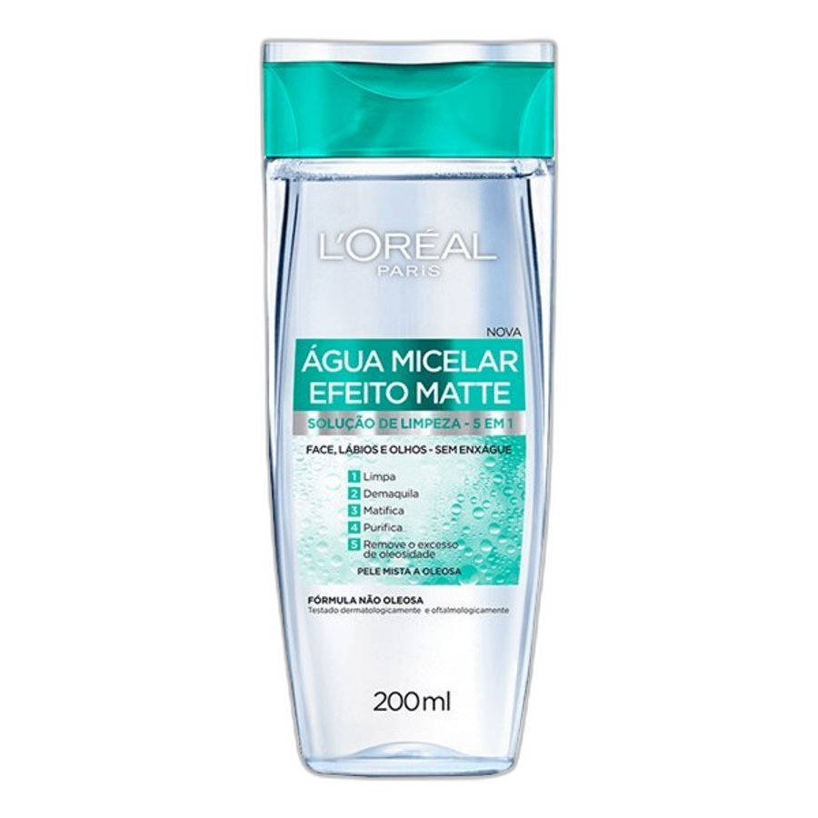 Água Micelar L'oréal Paris Efeito Matte Solução de Limpeza Facial 200ml