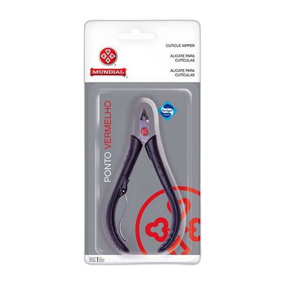 Alicate de Cutícula Mundial Ponto Vermelho 171 Preto 1 Unidade