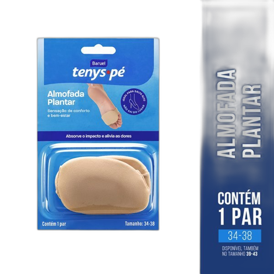 Almofada Plantar Tenys Pé Tamanho 34/38 - 1 Par