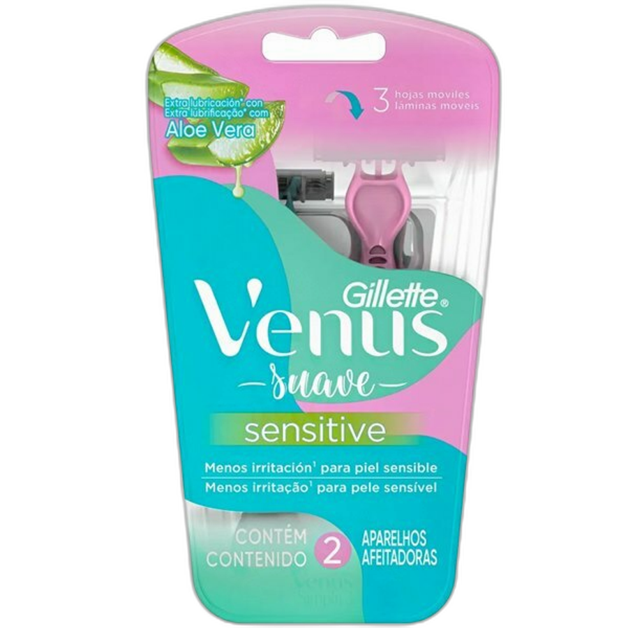 Aparelho de Depilar Gillette Venus Suave Sensitive 2 Unidades