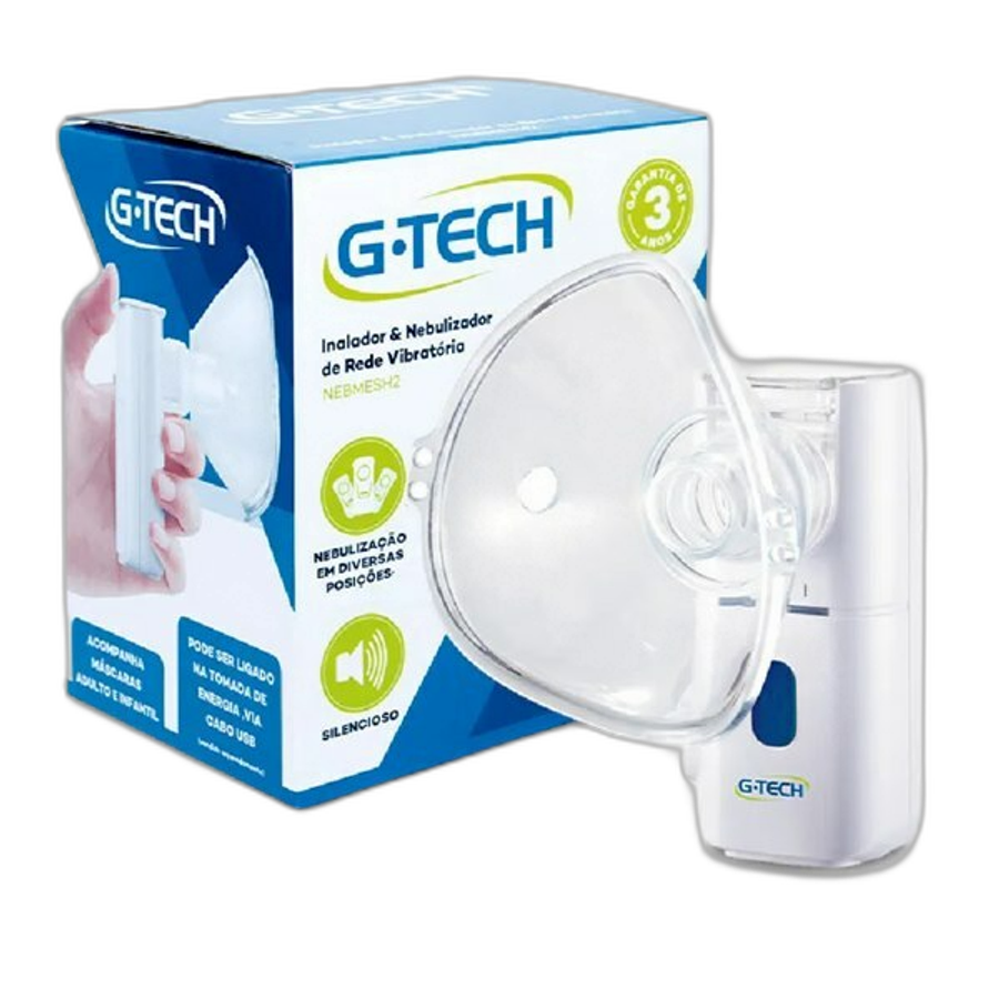 Nebulizador e Inalador de Rede Vibratória G-Tech Nebmesh2
