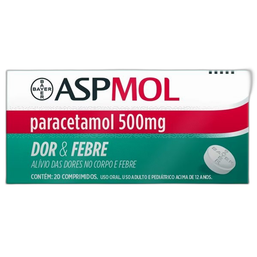 Analgésico Aspmol 500mg 20 Comprimidos