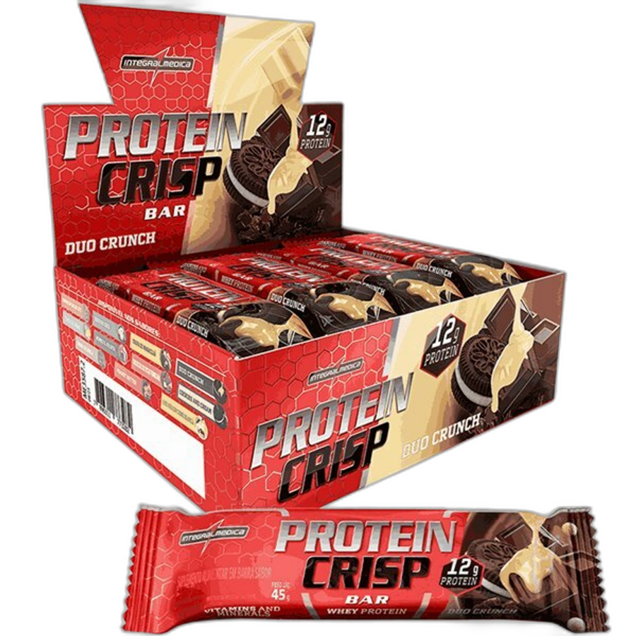 Barra de Proteína Integralmedica Crisp Bar Sabor Duo Crunch 45g