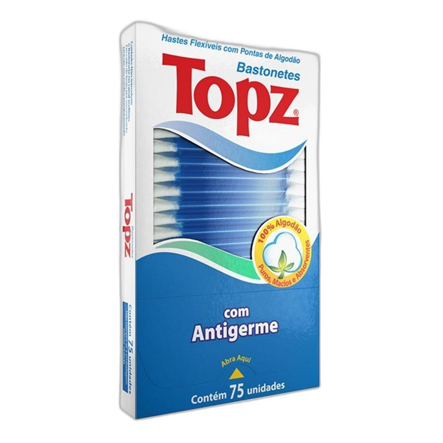 Bastonetes Topz com Antigerme 75 Unidades