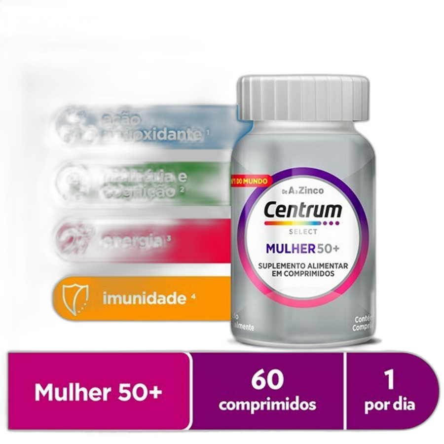 Centrum Select Mulher 50+ Multivitamínico com Vitaminas de a a Z 60 Comprimidos