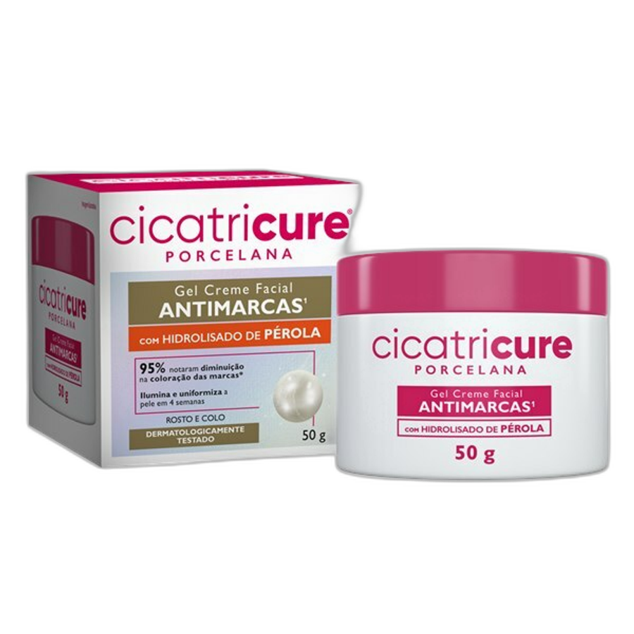 Gel Creme Facial Cicatricure Porcelana Antimarcas 50g
