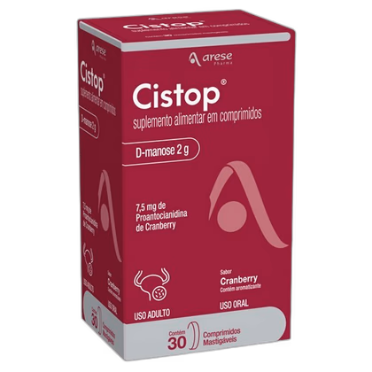 Suplemento Alimentar Cistop D-Manose 2g Arese 30 Comprimidos Mastigáveis
