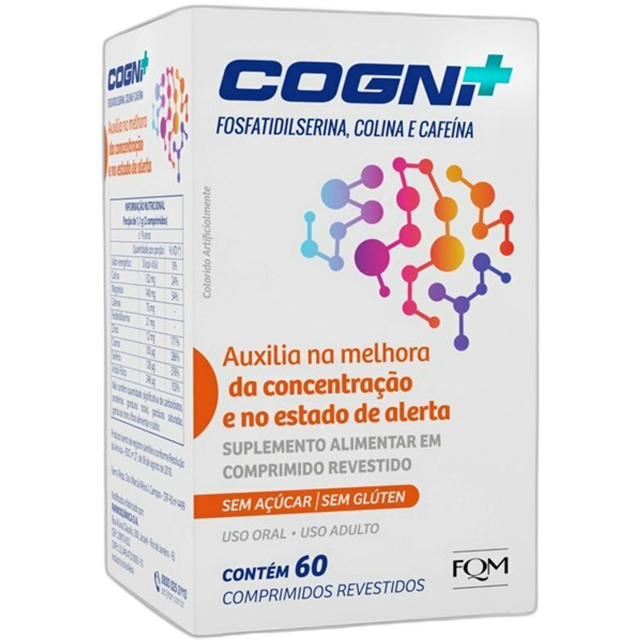 Suplemento Alimentar Cogni Mais Concentração e Memória Fqm 60 Comprimidos