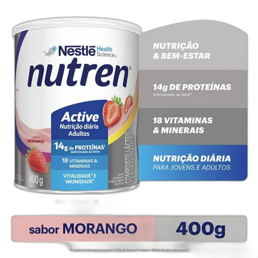 NUTREN ACTIVE PO MORANGO 400G