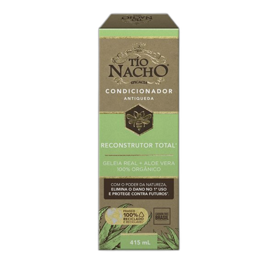 Condicionador Tio Nacho Reconstrutor Total Aloe Vera Orgânico Hidrata e Controla e Frizz 415ml