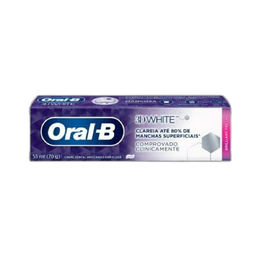 Creme Dental Clareador Oral-B 3d White Brilliant Fresh 70g