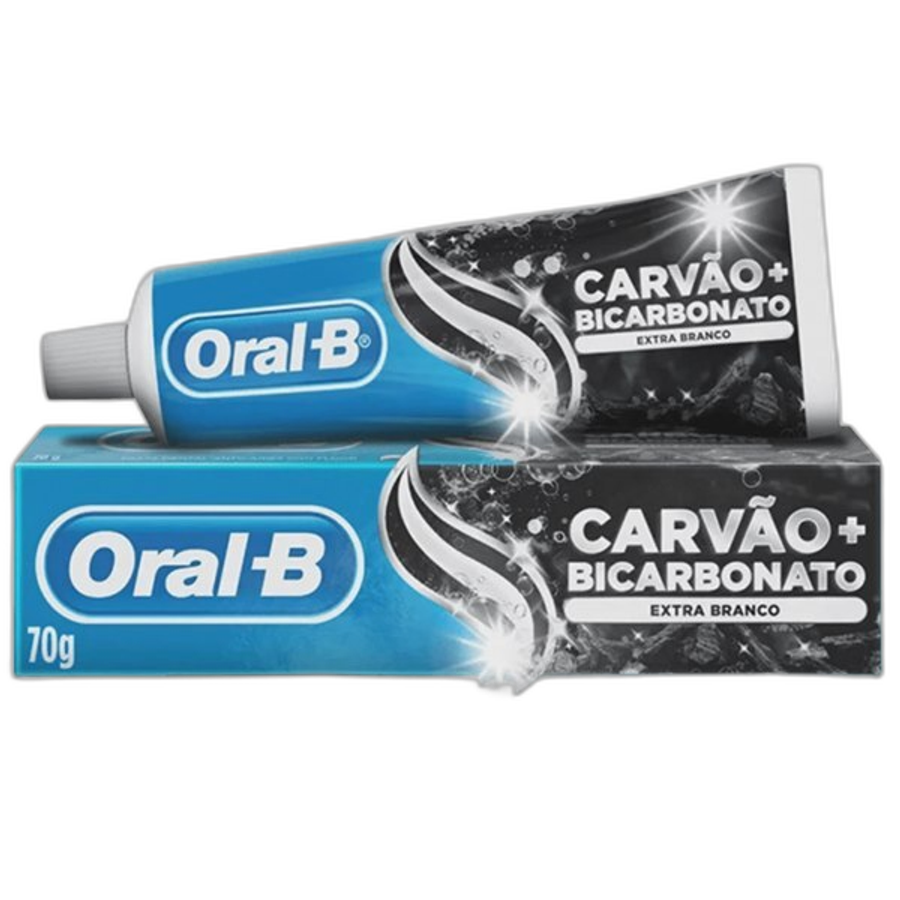 Pasta de Dente Oral-B Carvão + Bicarbonato Extra Branco 70g