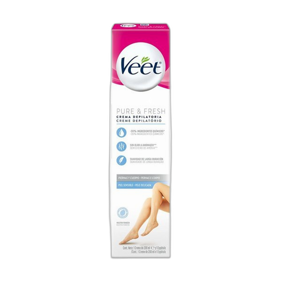 Creme Depilatório Corporal Veet Pure & Fresh Peles Delicadas 200ml