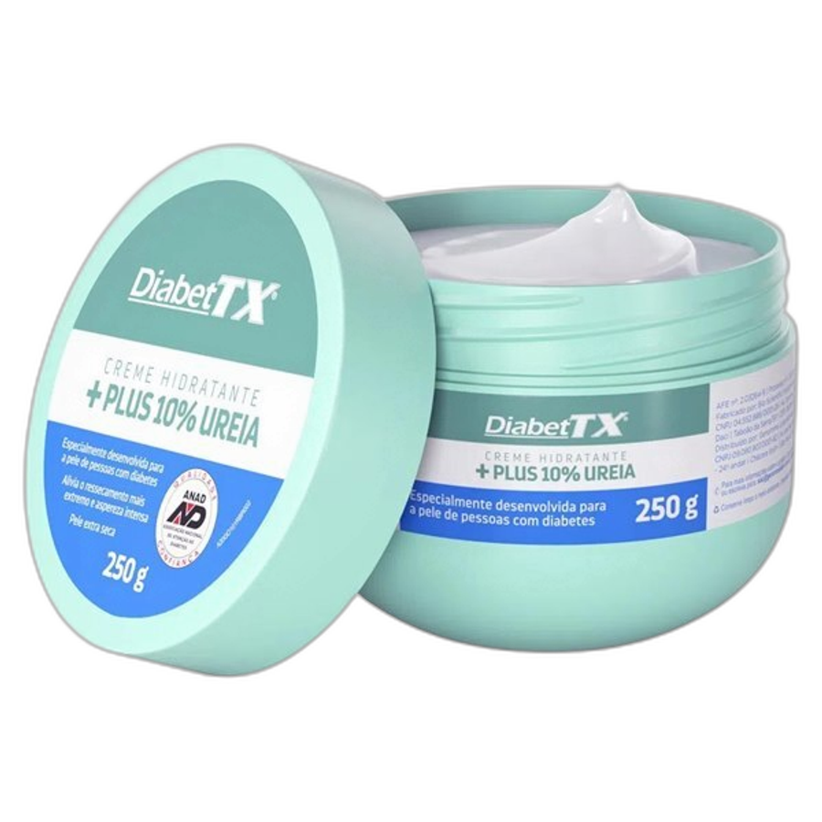 Creme Hidratante Plus Diabettx 10% Uréia Alivia o Ressecamentextremo e Aspereza Intensa 250g