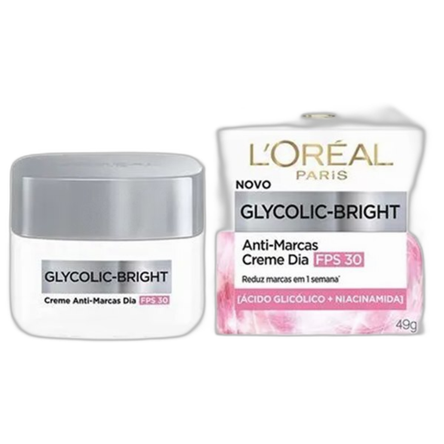 Creme Facial Antimarcas Dia FPS30 L’oréal Paris Glycolic-Bright 49g