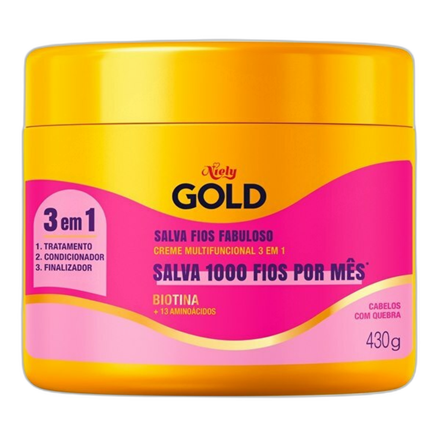 Creme Multifuncional para Cabelo Niely Gold Salva Fios 430g