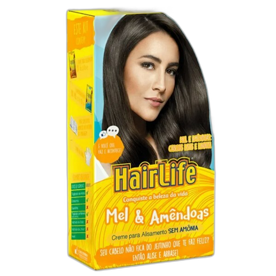 Creme Alisante Hairlife Mel e Amêndoas 80g
