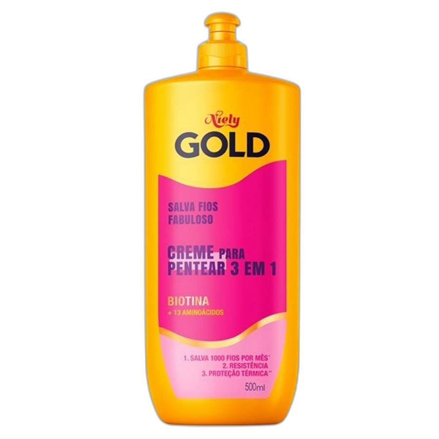 CREME DE PENTEAR NIELY GOLD SALVA FIOS 3EM1 500ML
