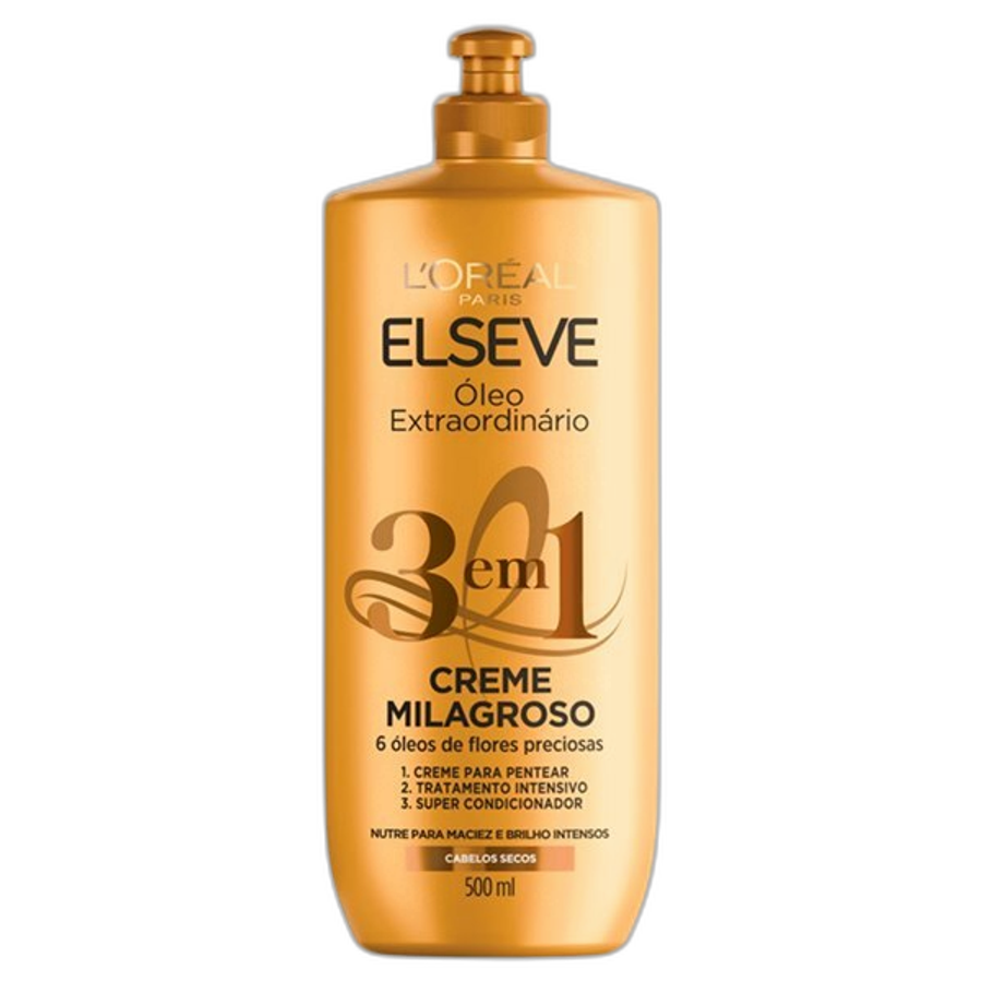 Creme Milagroso 3 em 1l’oréal Paris Elseve Óleo Extraordinário 500ml