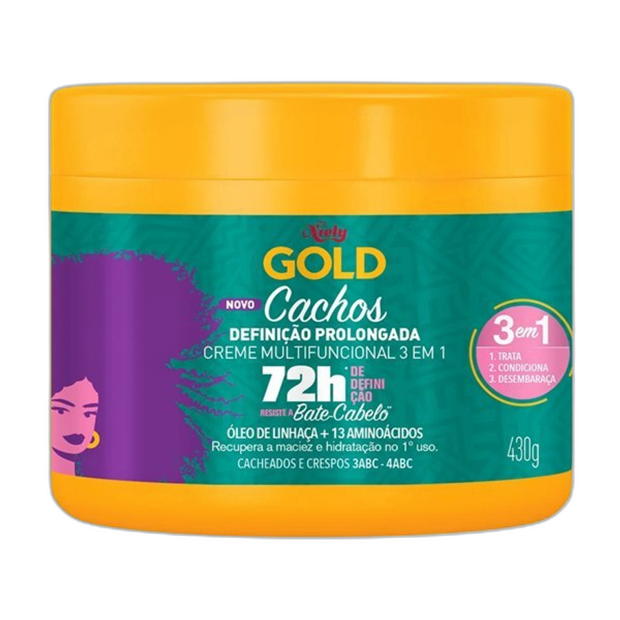CREME DE TRATAMENTO NIELY GOLD CACHOS PODEROSOS 3EM1 430G