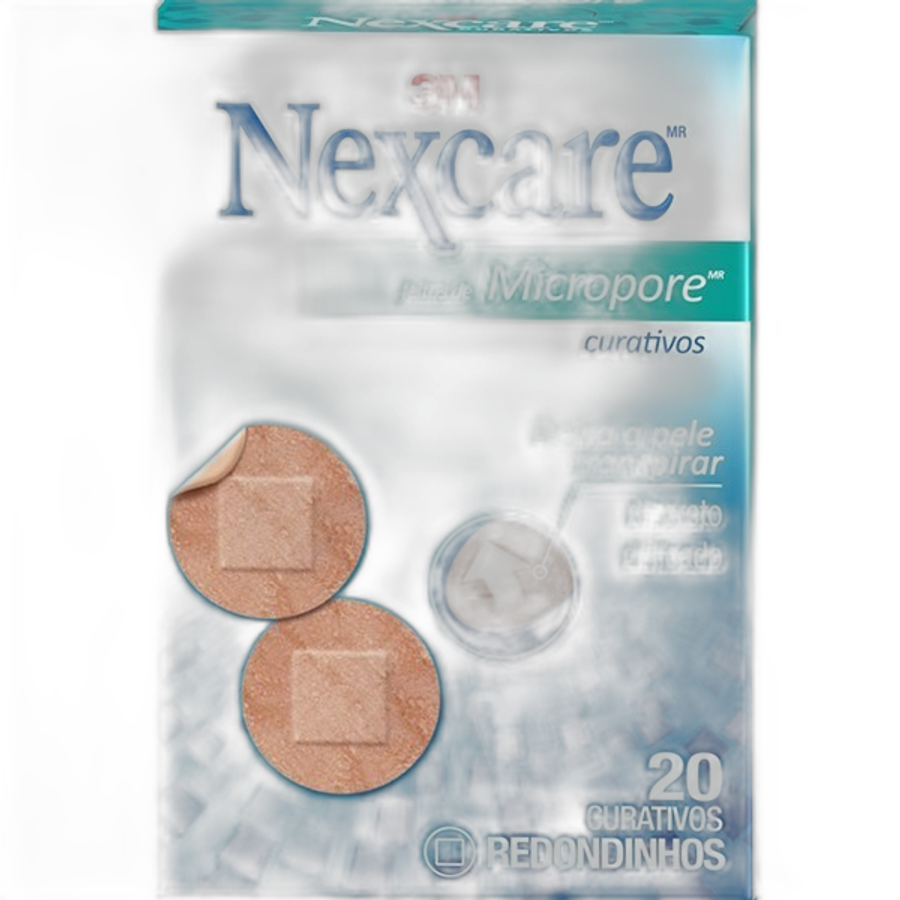 Curativo Nexcare Microporoso Redondo 3m 20 Unidades