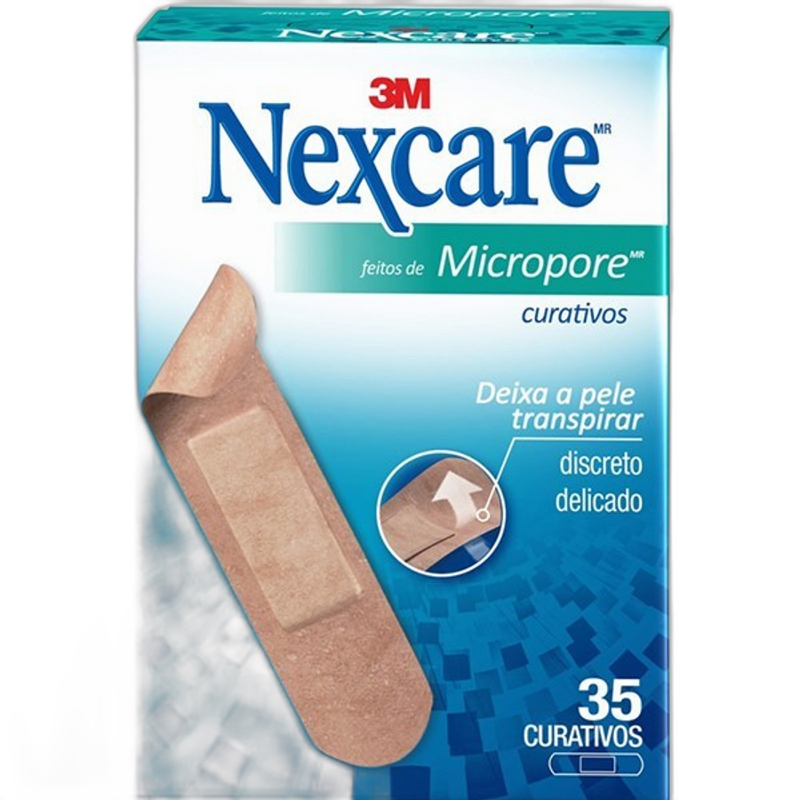 Curativos Feitos de Micropore Nexcare 35 Unidades
