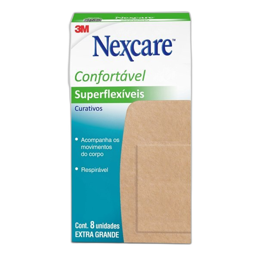Curativos Superflexíveis Nexcare Joelho e Cotovelo 8 Unidades