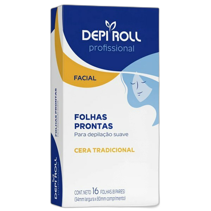 Lenços para Depilação Facial Depi Roll Tradicional 16 Unidades
