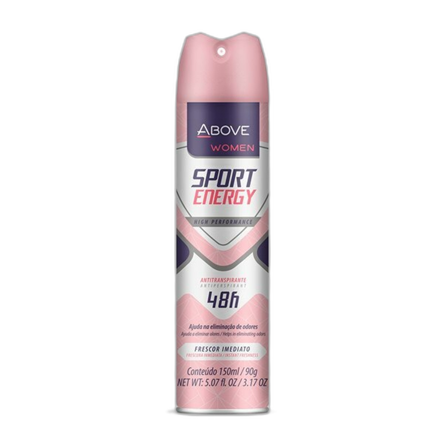 Desodorante Antibacteriano Aerossol Above Clássico 150ml Energy Women